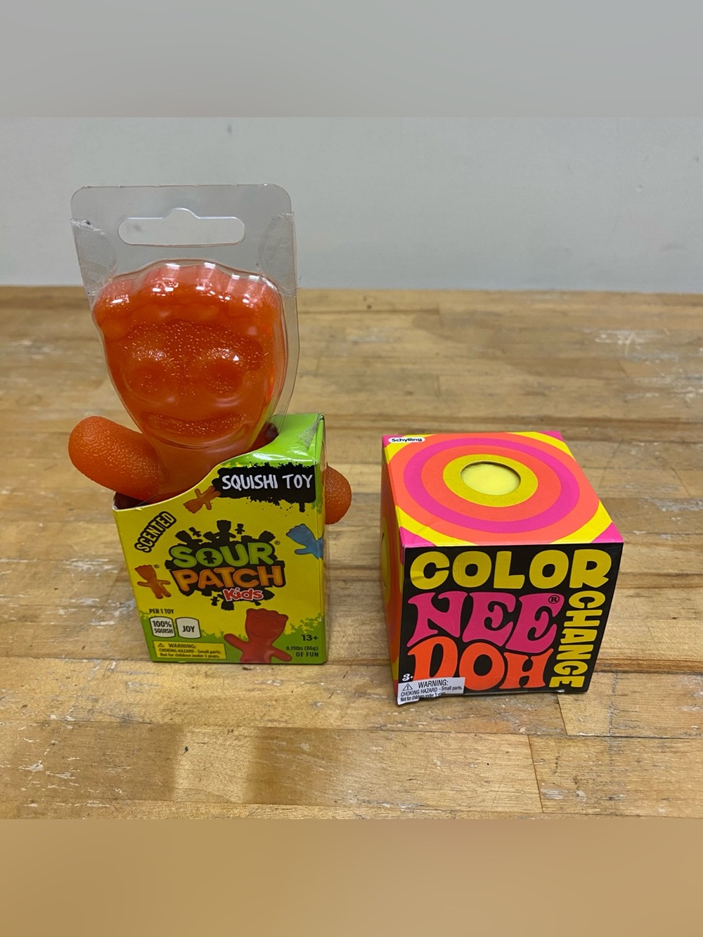 Lot of 2: NeeDoh Color Change Yellow/ Sour Patch Kids Orange Scented Squishi New